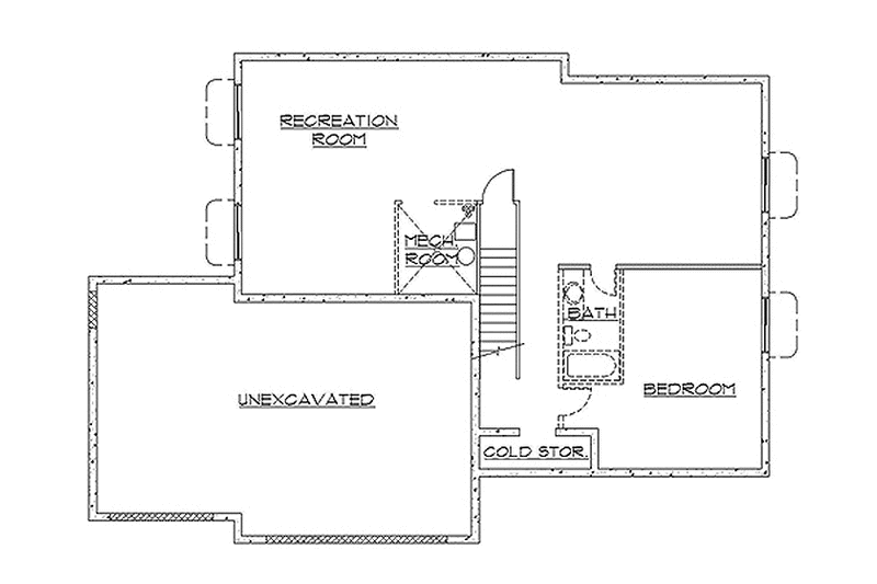 Home Plan - Floor Plan - Lower Floor for Traditional House Plan #945-81 - 2 bed, 2 bath