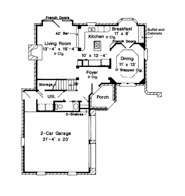 House Blueprint - European Floor Plan - Main Floor Plan #410-3576