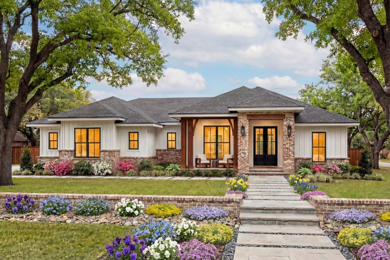 Home Plan - Exterior - Front Elevation 3 for Ranch House Plan #430-424 - 4 bed, 2 bath