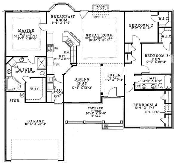Home Plan - Country Floor Plan - Main Floor Plan #17-3255