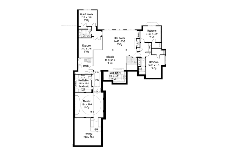 Home Plan - Floor Plan - Lower Floor for European House Plan #51-1073 - 4 bed, 3.5 bath