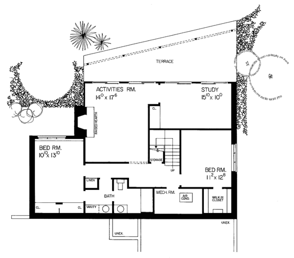 Architectural House Design - Country Floor Plan - Lower Floor Plan #72-715