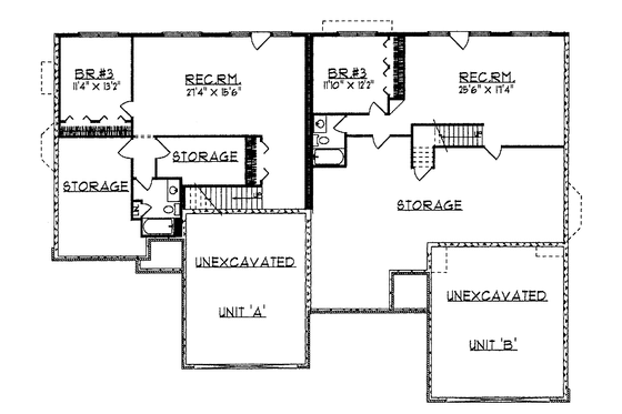 Floor Plan - Lower Floor for Country House Plan #70-1348 - 6 bed, 4 bath