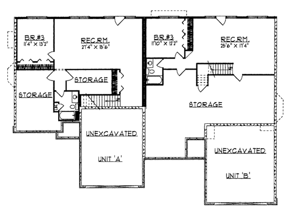 Home Plan - Country Floor Plan - Lower Floor Plan #70-1348