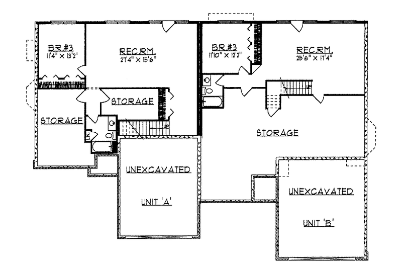 Architectural House Design - Floor Plan - Lower Floor for Country House Plan #70-1348 - 6 bed, 4 bath