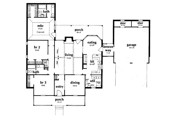House Plan Design - Country Floor Plan - Main Floor Plan #36-160