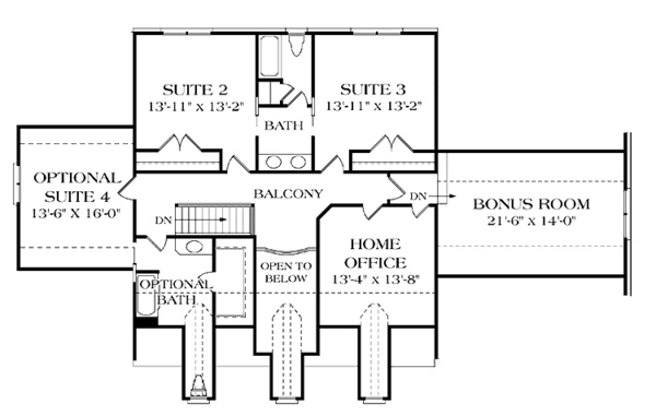 Home Plan - Classical Floor Plan - Upper Floor Plan #453-335