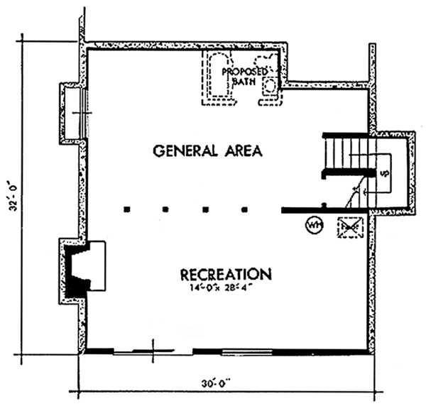 Home Plan - Prairie Floor Plan - Lower Floor Plan #320-1200