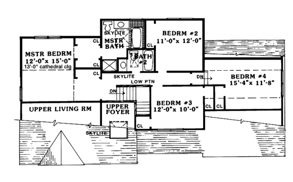 Home Plan - Traditional Floor Plan - Upper Floor Plan #456-100