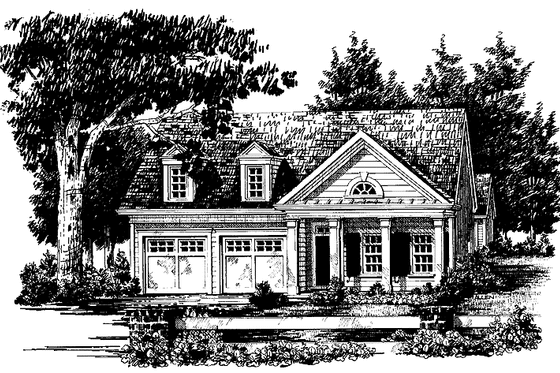 Exterior - Front Elevation 3 for Classical House Plan #927-134 - 2 bed, 2 bath