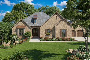 European Exterior - Front Elevation Plan #17-2490