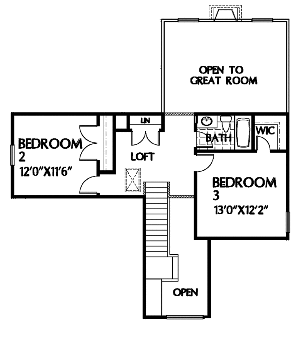 House Design - Country Floor Plan - Upper Floor Plan #999-59