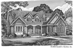 Country Exterior - Front Elevation Plan #929-544