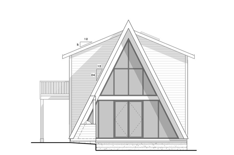 Dream House Plan - Exterior - Rear Elevation for Cabin House Plan #1086-1 - 2 bed, 1.5 bath