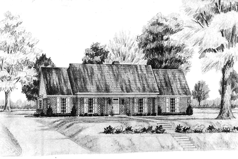 House Blueprint - Colonial Exterior - Front Elevation Plan #36-545