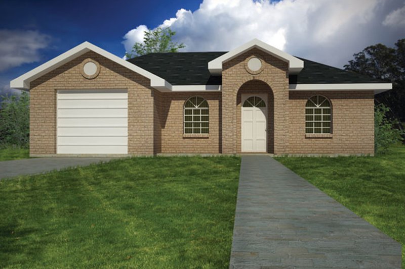 House Blueprint - Exterior - Front Elevation 3 for Ranch House Plan #1061-28 - 3 bed, 2 bath
