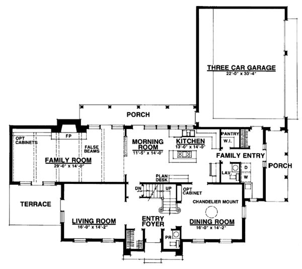 House Design - Classical Floor Plan - Main Floor Plan #1016-31