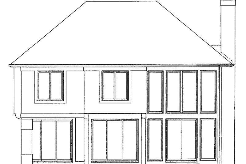 Home Plan - Exterior - Rear Elevation for Contemporary House Plan #72-937 - 4 bed, 2.5 bath