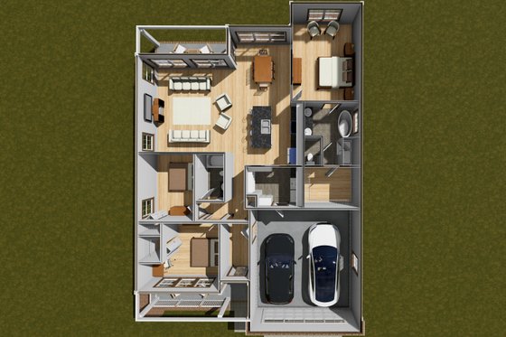 Floor Plan - Main Floor 1 for Cottage House Plan #513-2276 - 3 bed, 2 bath