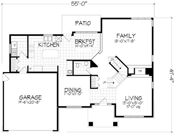 Architectural House Design - Prairie Floor Plan - Main Floor Plan #320-1080