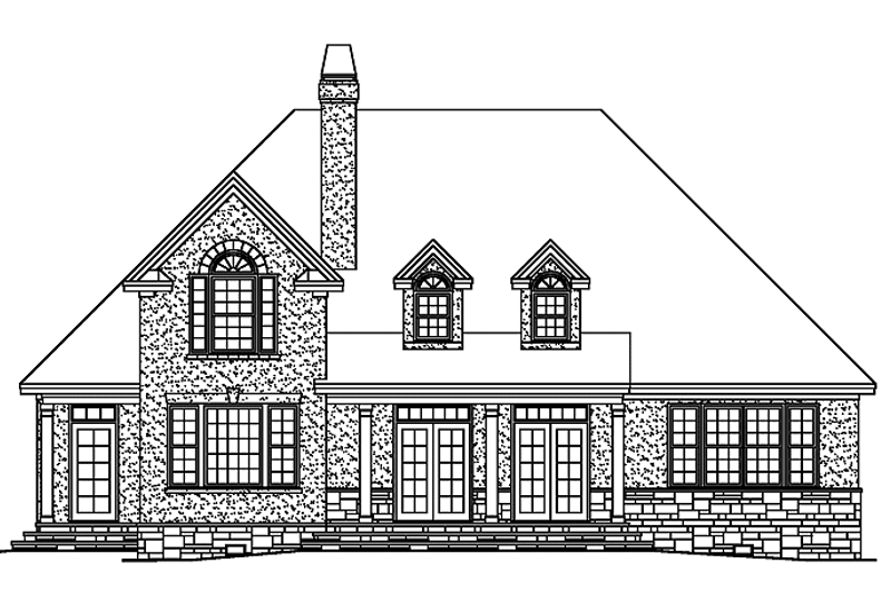 Home Plan - Exterior - Rear Elevation 1 for Country House Plan #929-636 - 3 bed, 2.5 bath