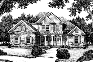 Exterior - Front Elevation 3 for Country House Plan #927-613 - 4 bed, 3 bath