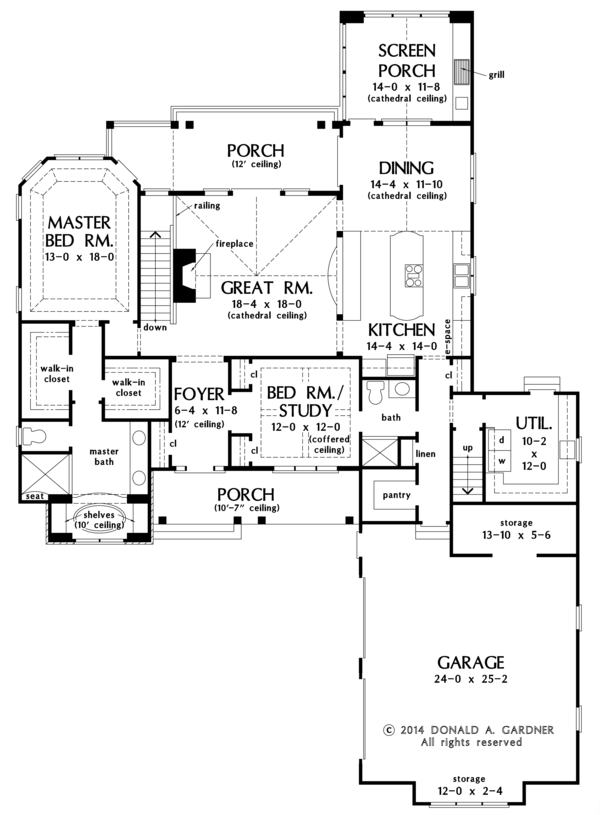 House Plan Design - Craftsman Floor Plan - Main Floor Plan #929-982