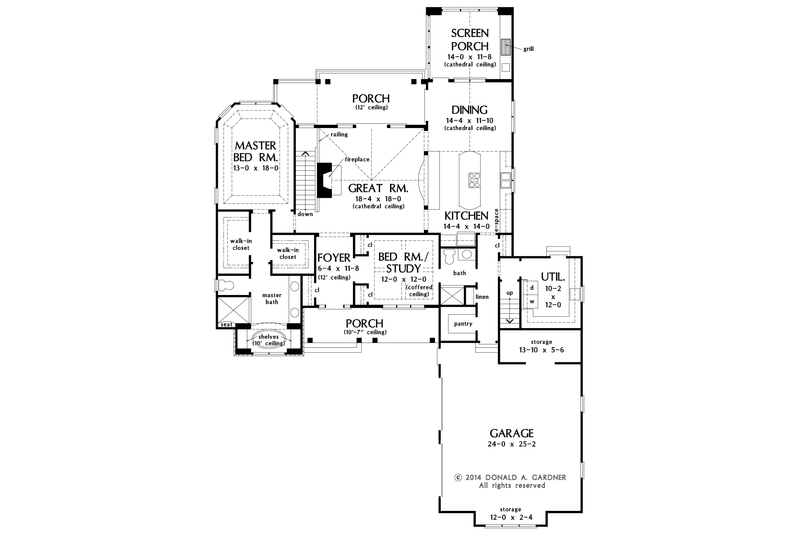 Home Plan - Floor Plan - Main Floor for Craftsman House Plan #929-982 - 4 bed, 4 bath