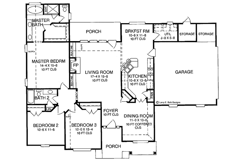 Dream House Plan - Floor Plan - Main Floor for Country House Plan #952-257 - 3 bed, 2 bath