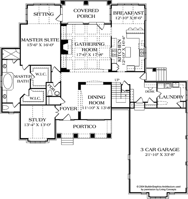 Home Plan - Tudor Floor Plan - Main Floor Plan #453-573