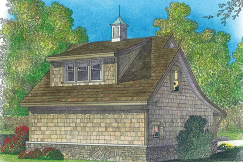 Home Plan - Exterior - Rear Elevation for Craftsman House Plan #1016-98, 0.5 bath
