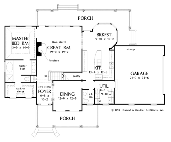Architectural House Design - Country Floor Plan - Main Floor Plan #929-378