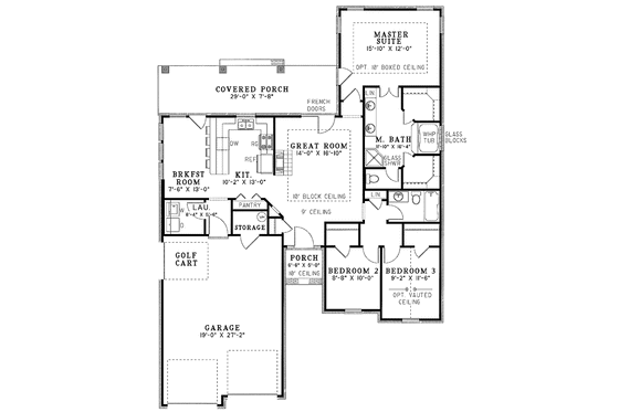 Floor Plan - Main Floor for Country House Plan #17-2655 - 3 bed, 2 bath