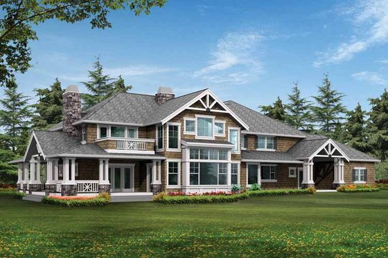 Exterior - Rear Elevation for Craftsman House Plan #132-249 - 4 bed, 3.5 bath