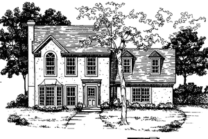 Colonial Exterior - Front Elevation Plan #30-308