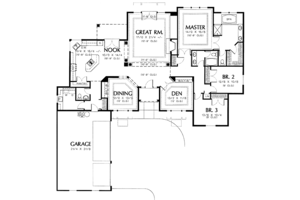 Floor Plan - Main Floor for Ranch House Plan #48-771 - 3 bed, 2.5 bath