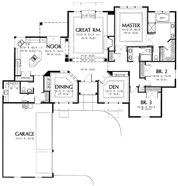 House Plan Design - Ranch Floor Plan - Main Floor Plan #48-771
