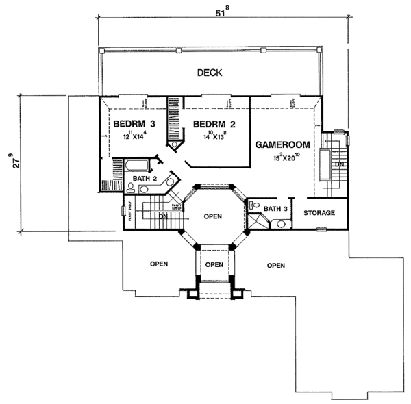 Architectural House Design - Mediterranean Floor Plan - Upper Floor Plan #472-96