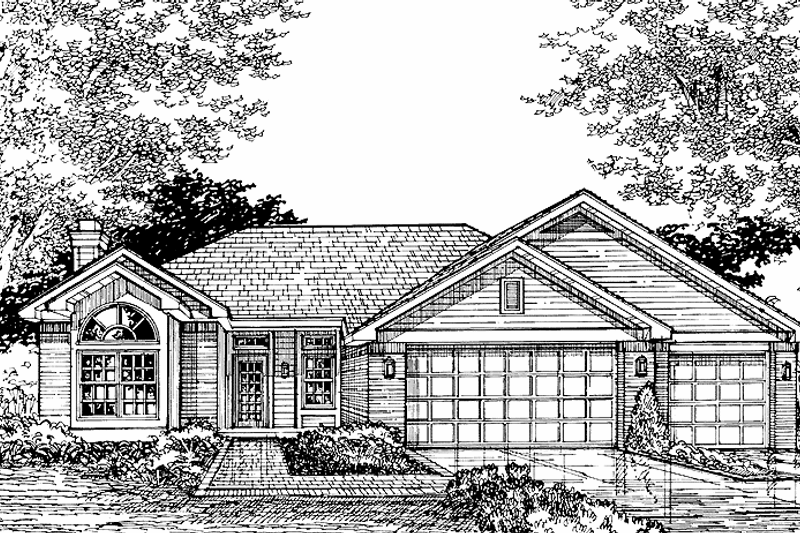 Architectural House Design - Ranch Exterior - Front Elevation Plan #320-611