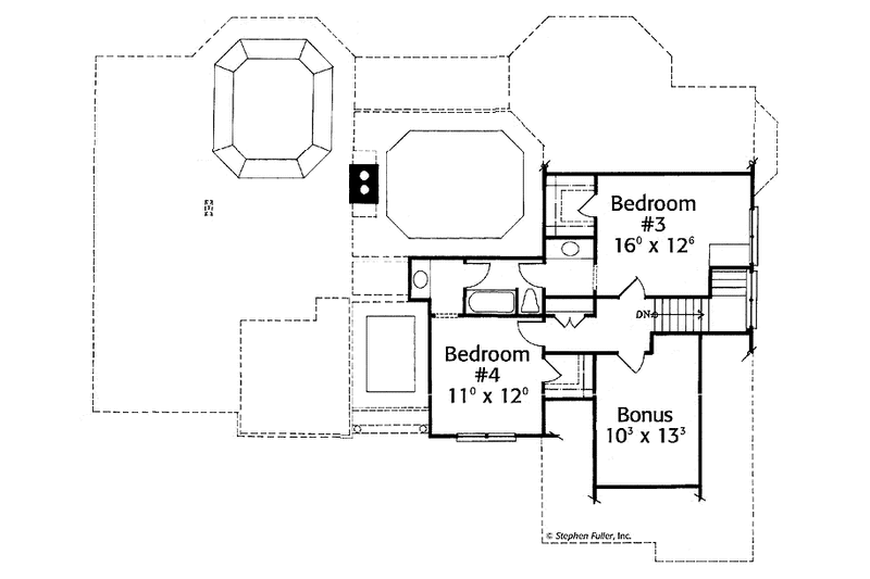 Home Plan - Floor Plan - Upper Floor for Colonial House Plan #429-293 - 4 bed, 3.5 bath
