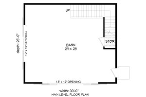 Floor Plan - Main Floor for Farmhouse House Plan #932-565, 0 bath