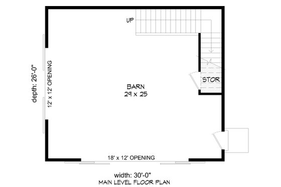 Floor Plan - Main Floor for Farmhouse House Plan #932-565, 0 bath