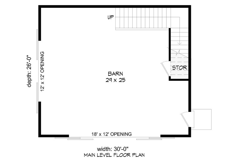 House Blueprint - Floor Plan - Main Floor for Farmhouse House Plan #932-565, 0 bath