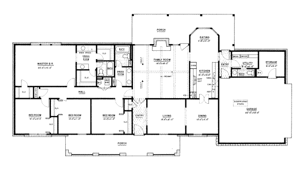 Colonial Floor Plan - Main Floor Plan #36-292