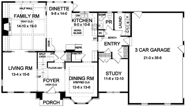 Home Plan - Classical Floor Plan - Main Floor Plan #328-420
