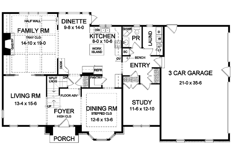 Home Plan - Floor Plan - Main Floor for Classical House Plan #328-420 - 4 bed, 3 bath