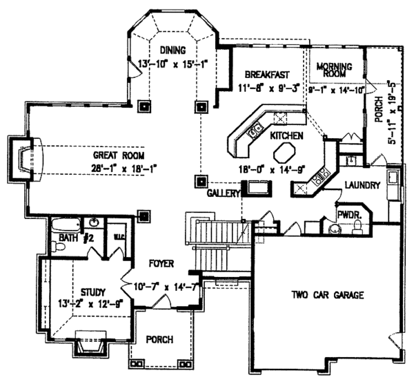 Home Plan - Country Floor Plan - Main Floor Plan #54-213