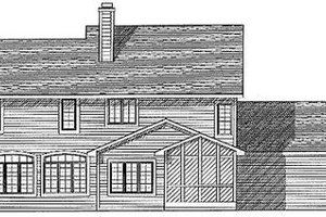 Exterior - Rear Elevation for Traditional House Plan #70-449 - 4 bed, 2.5 bath
