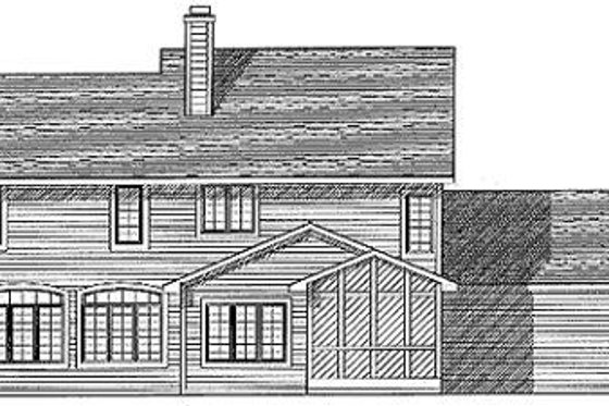 Exterior - Rear Elevation for Traditional House Plan #70-449 - 4 bed, 2.5 bath