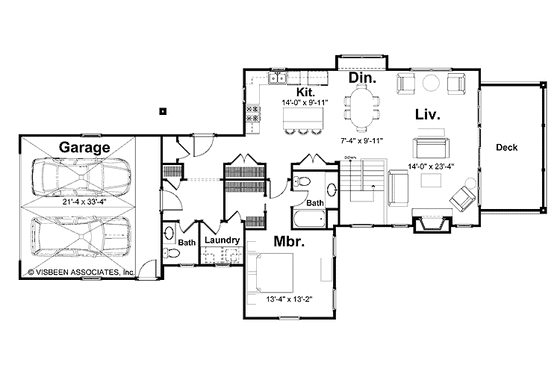 Floor Plan - Main Floor for Traditional House Plan #928-181 - 3 bed, 2.5 bath